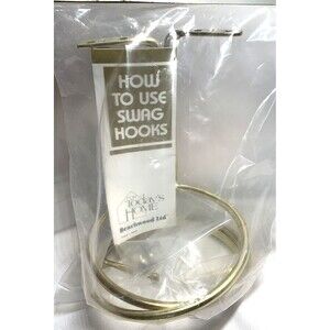 Beachwood Swag Hooks Curtain Tie-Backs Gold Color Vintage 2002